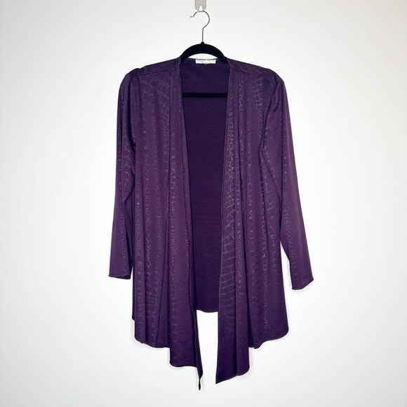 Alberto Makali Animal Print Open Cardigan Women's Purple Size Medium? - Picture 1 of 4